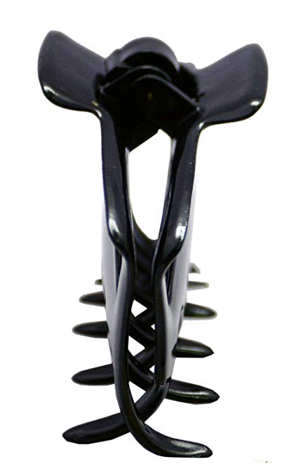 Parcelona French Bend Narrow Small Shell and Black Cellulose Jaw Hair Claw