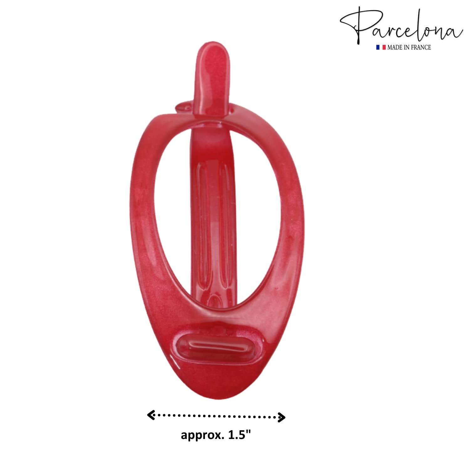 Parcelona French Plain Oval Small Cellulose Set of 2 Metal Free Hair Barrettes