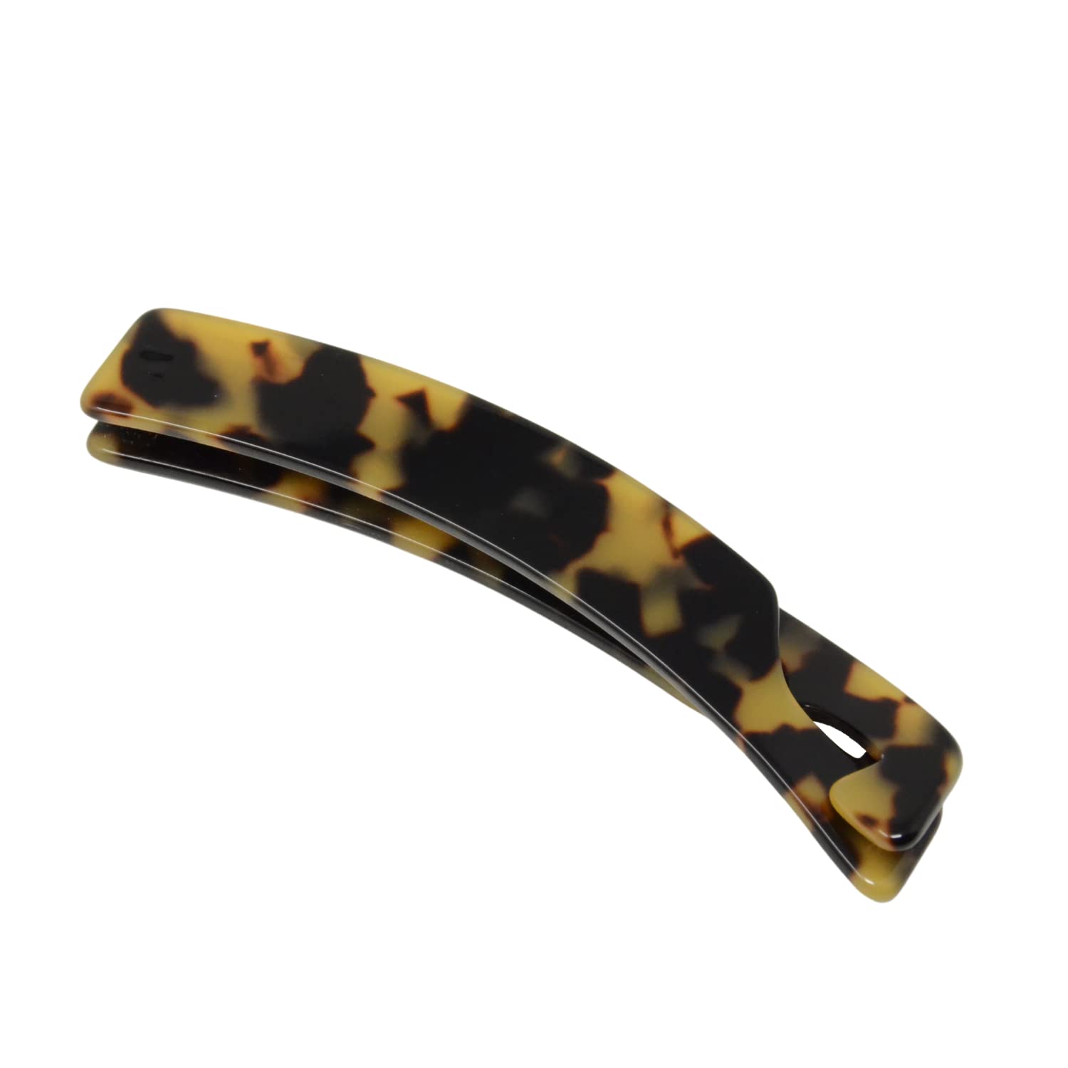 French Amie Elongated Curve 4" Cellulose Handmade Banana Hair Clip for Women