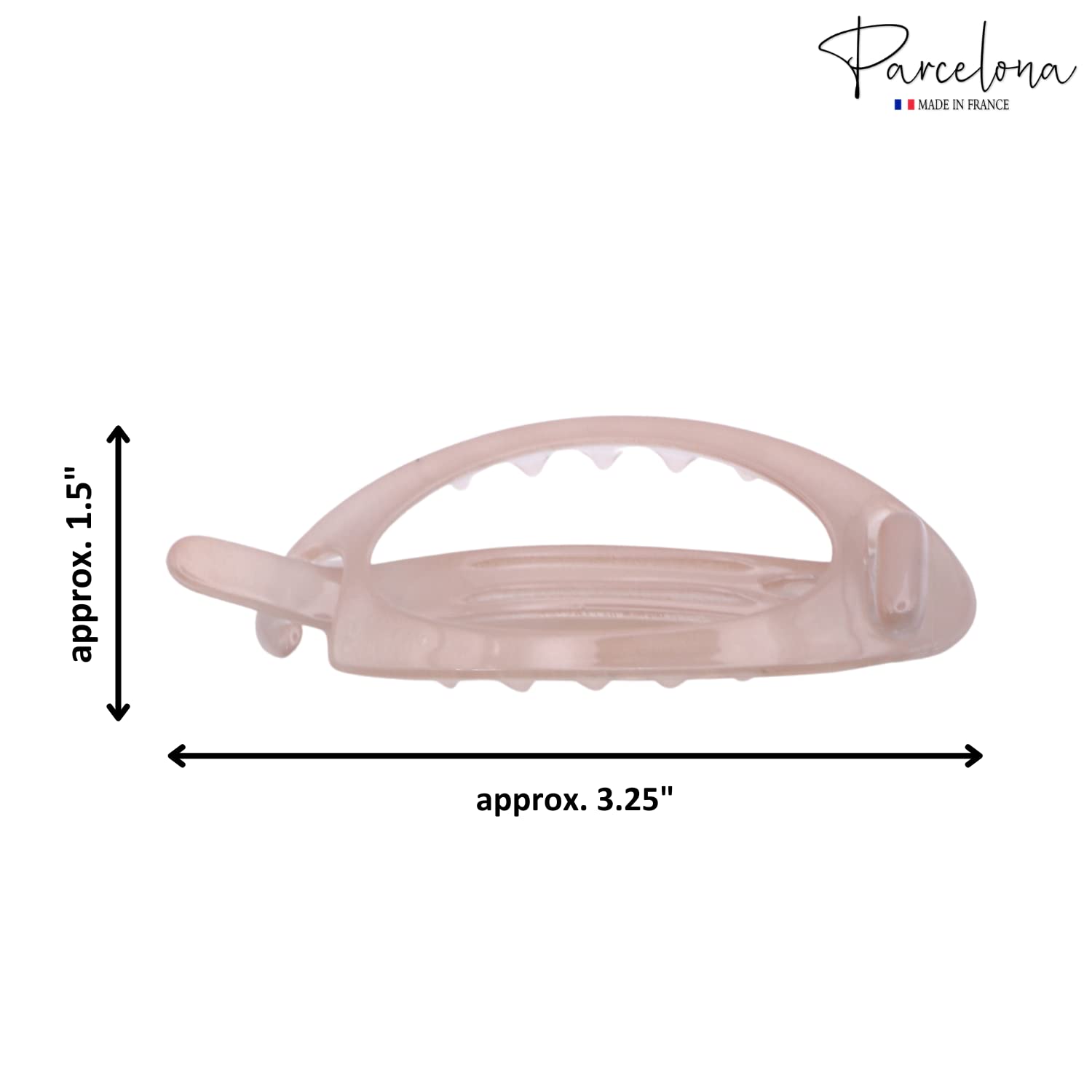 Parcelona French Plain Oval Small Cellulose Metal Free Hair Barrette for Women