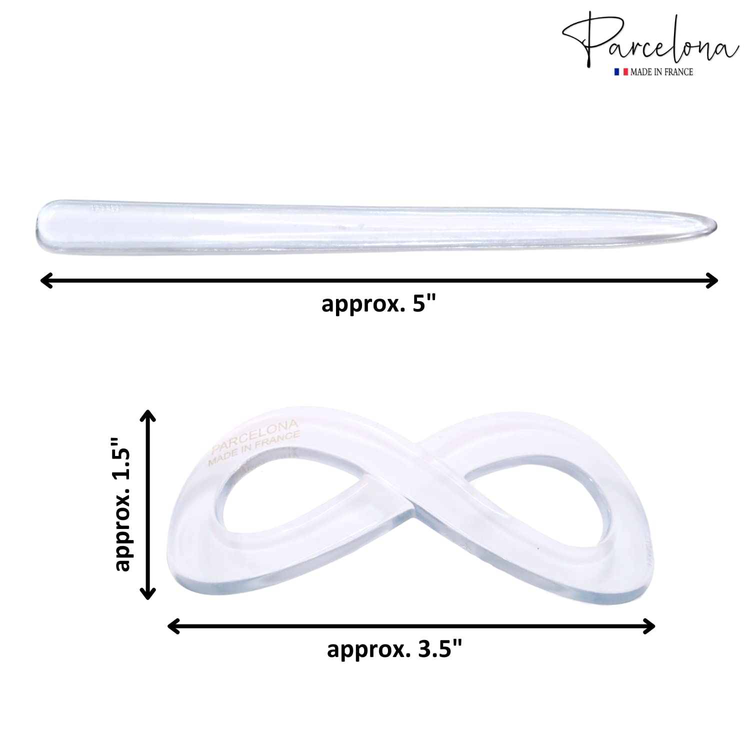 Parcelona French Infinity Medium Cellulose Hair Slider Bun Cover for Women