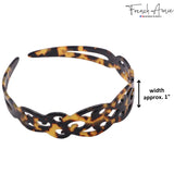 French Amie Filigree Wide 1" Celluloid Handmade Headband for Women