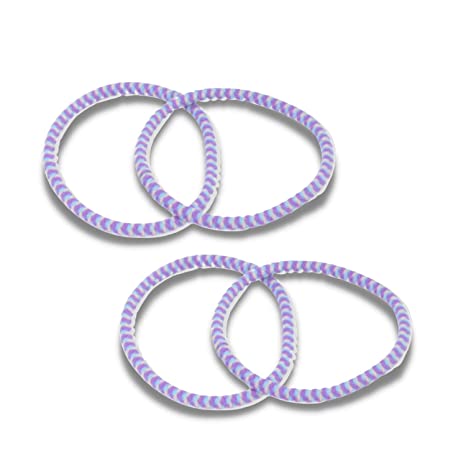 Parcelona Thin Stripes Set of 4 Ponytail Holder Elastic Hair Ties for Women