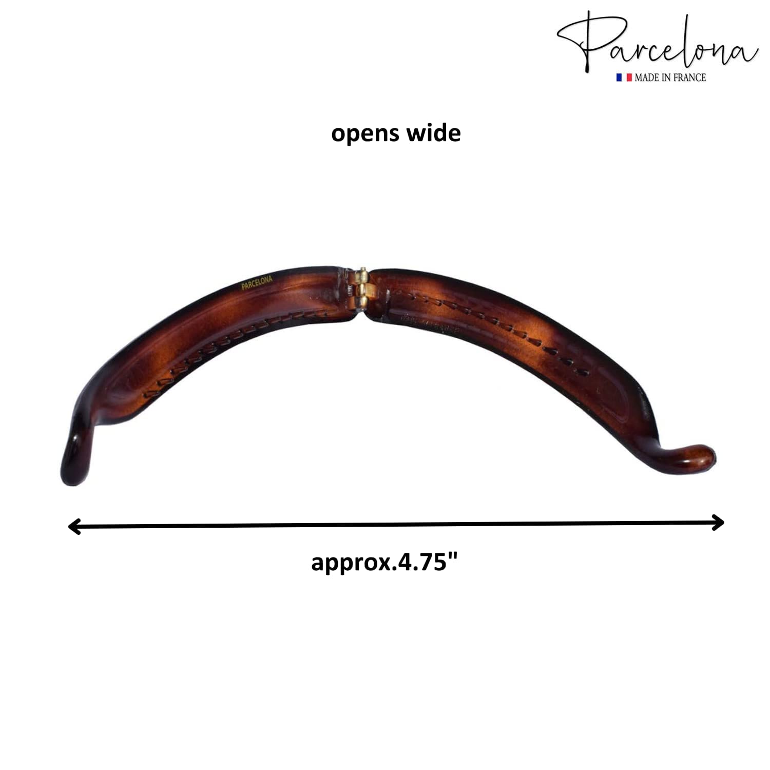 Parcelona French Small 3.75” Cellulose Set of 2 Banana Hair Clips for Women