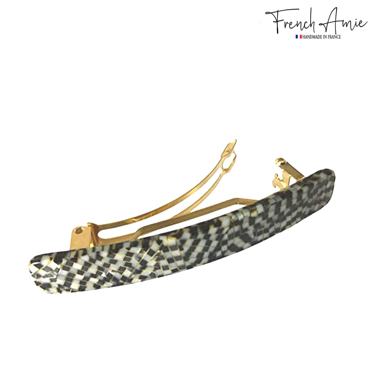 French Amie Small 2 1/4" Cellulose Handmade Hair Barrette for Women and Girls