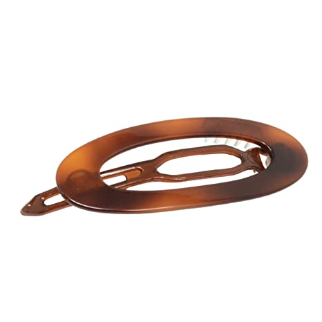 French Amie Oval Cut Out Small Handmade Cellulose Snap Hair Barrette for Women