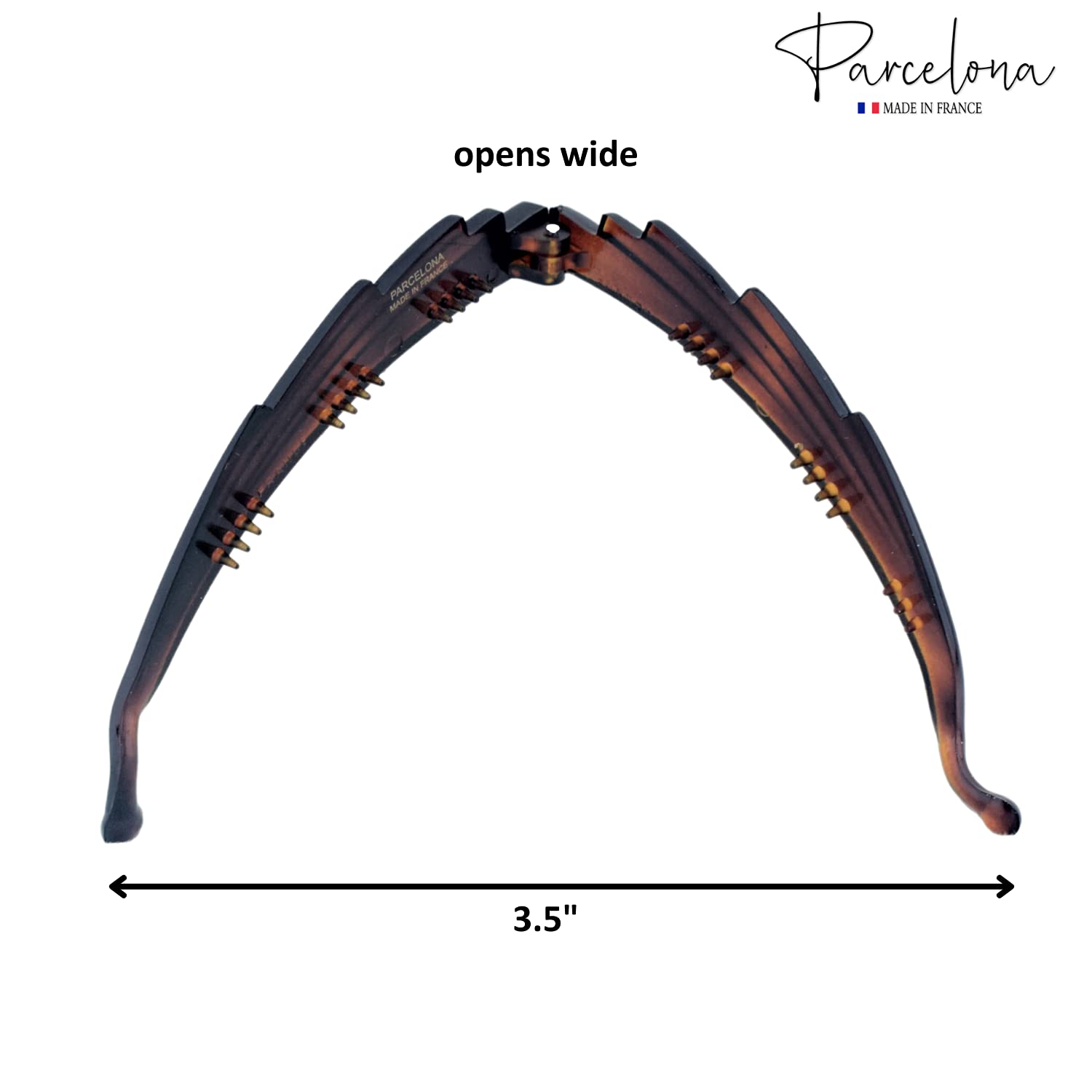 Parcelona French Curvy Rectangle Brown Large Banana Hair Clip