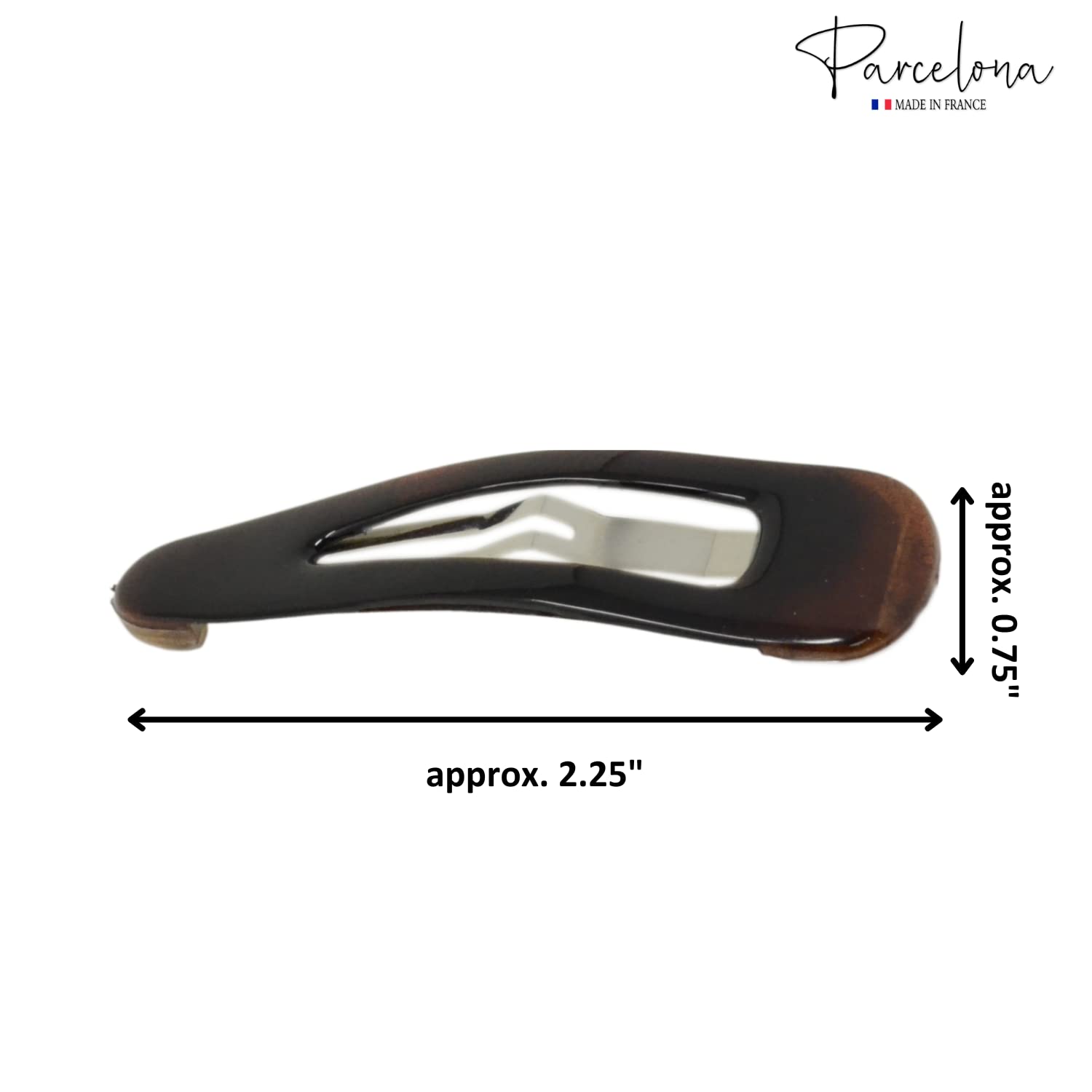 Parcelona French Clic Clac 2 1/4" Cellulose No Slip Grip Snap Hair Clips