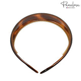 Parcelona French Bold 3/4" Wide Set of 2 Headband for Women((Shell Brown)