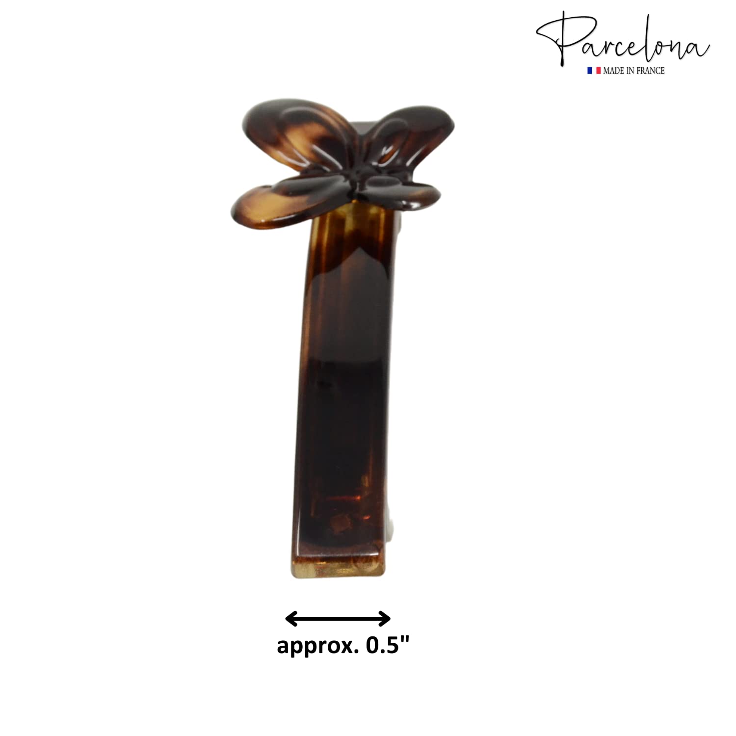 Parcelona French Butterfly Tortoise Shell Cellulose Medium Hair Clip Barrette