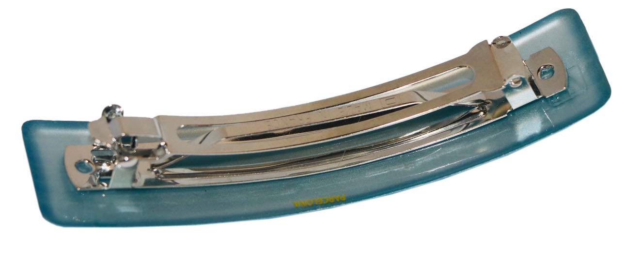 Parcelona French Silver Streaks Bright Blue Strong Grip Hair Clip Barrette