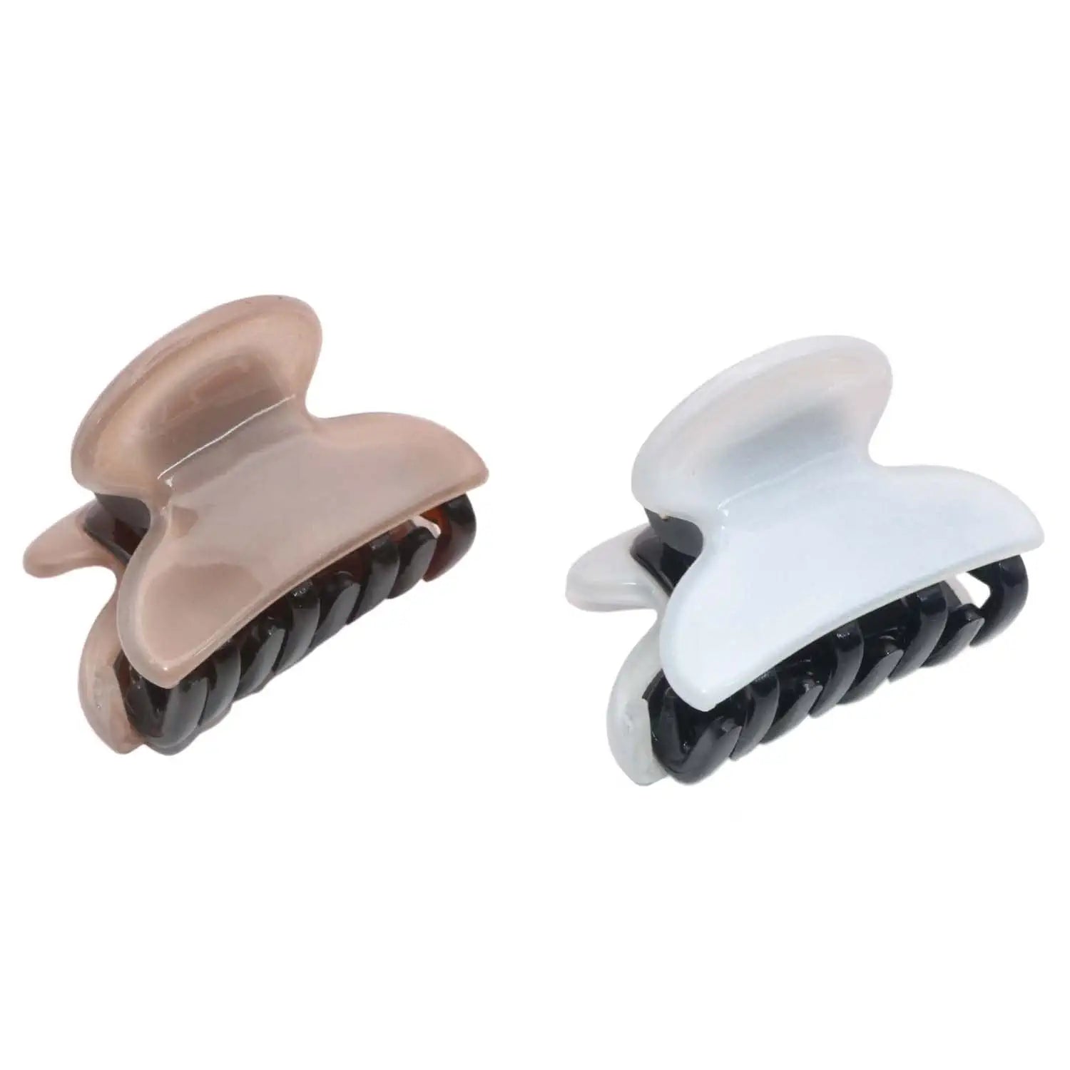 Parcelona French Glossy Oval Very Small 1.25" Cellulose Hair Claws Set of 2