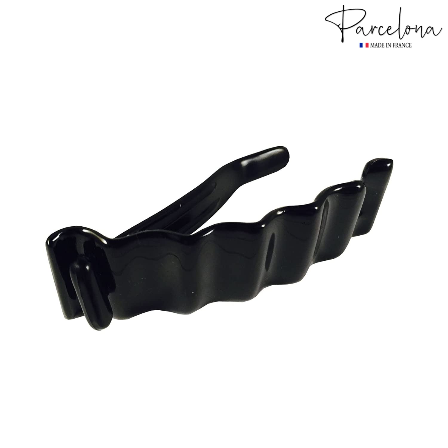 Parcelona French Crinkled Shell Small Metal Free Cellulose Hair Barrette