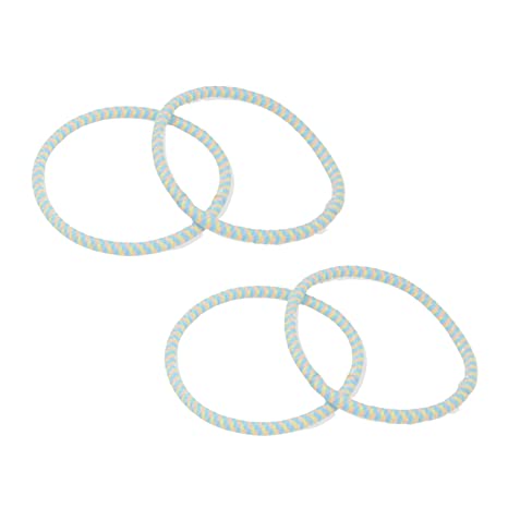 Parcelona Thin Stripes Set of 4 Ponytail Holder Elastic Hair Ties for Women