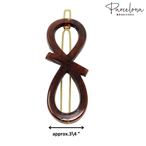 Parcelona French Ribbon Knot Infinity Small Cellulose Hair Barrettes for Women