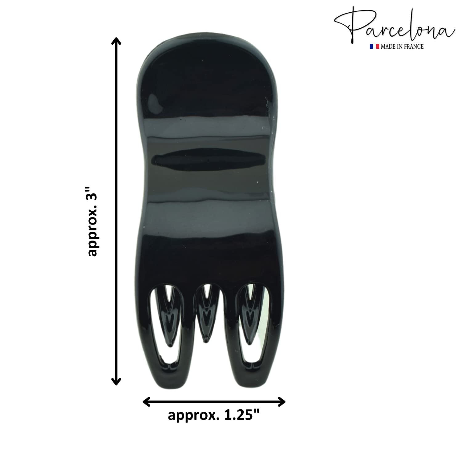 Parcelona French Simply Bear Paw Medium 3” Cellulose Hair Claw Clip for Women