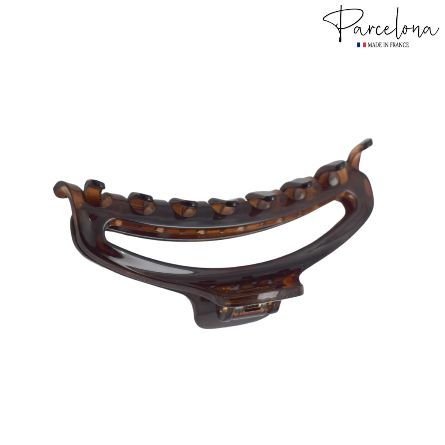 Parcelona French Slim Medium Shell Cellulose Jaw Hair Claw Clip for Women