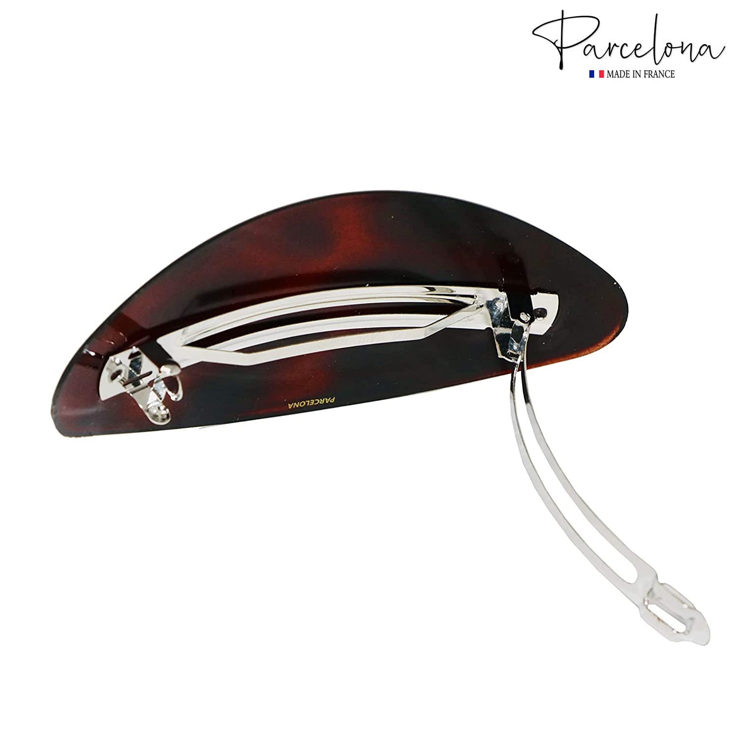 Parcelona French Oval Extra Large Tortoise Shell Automatic Hair Clip Barrette