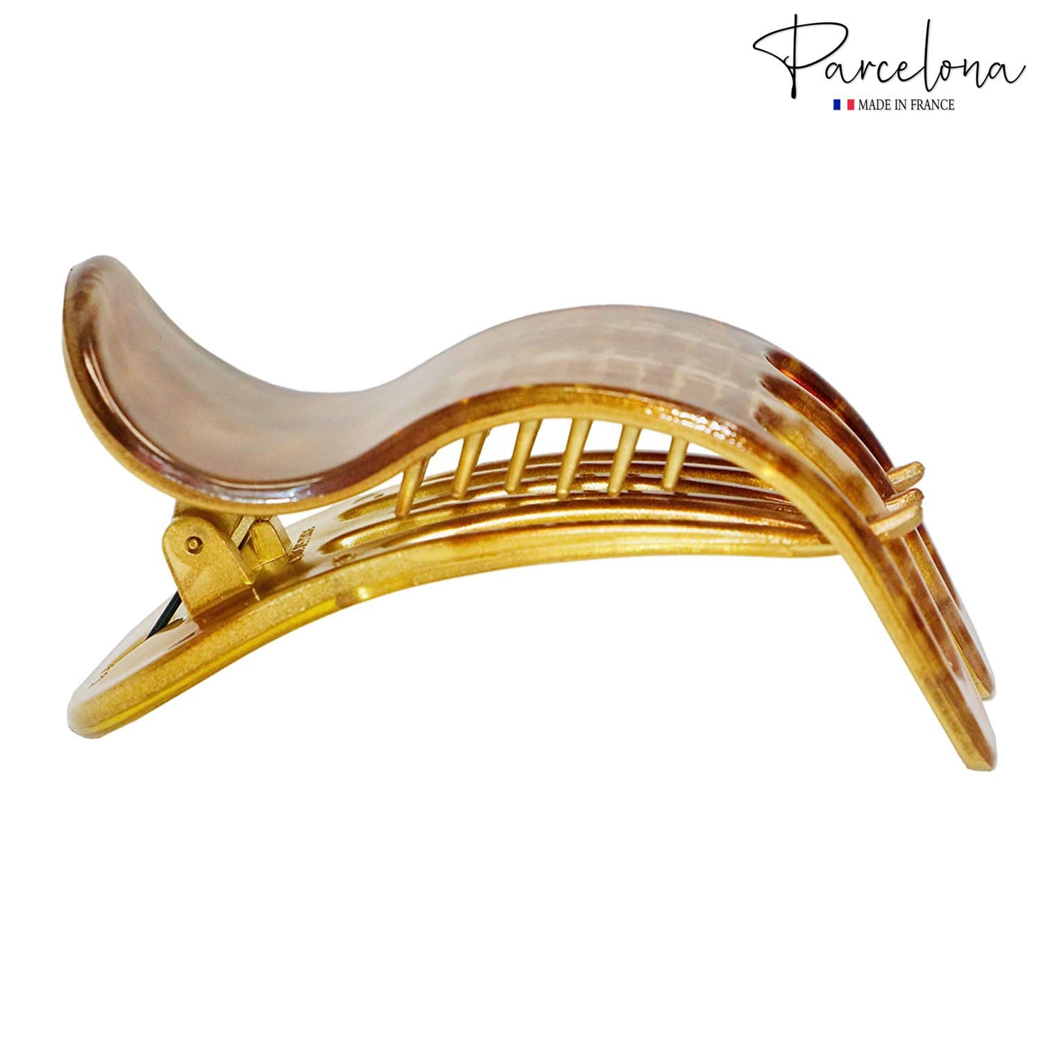 Parcelona French Simply Bear Paw Medium 3” Cellulose Hair Claw Clip for Women
