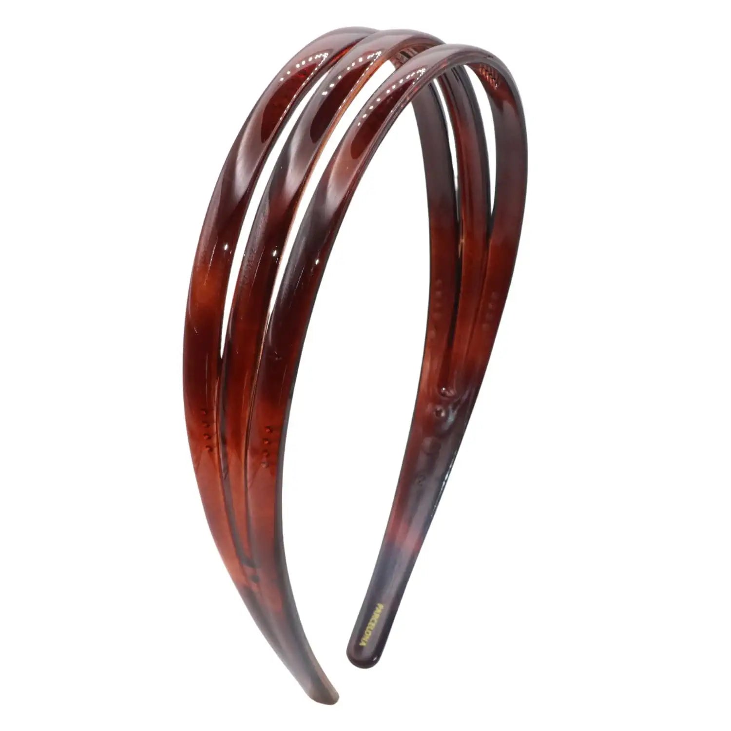 Parcelona French Triple Row 1 1/4" Wide Shell Brown Cellulose Acetate Headband