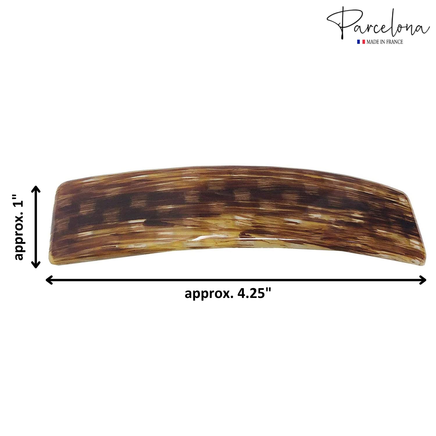 Parcelona French Smooth Light Caramel Brown 4 1/4" Cellulose Hair Clip Barrette
