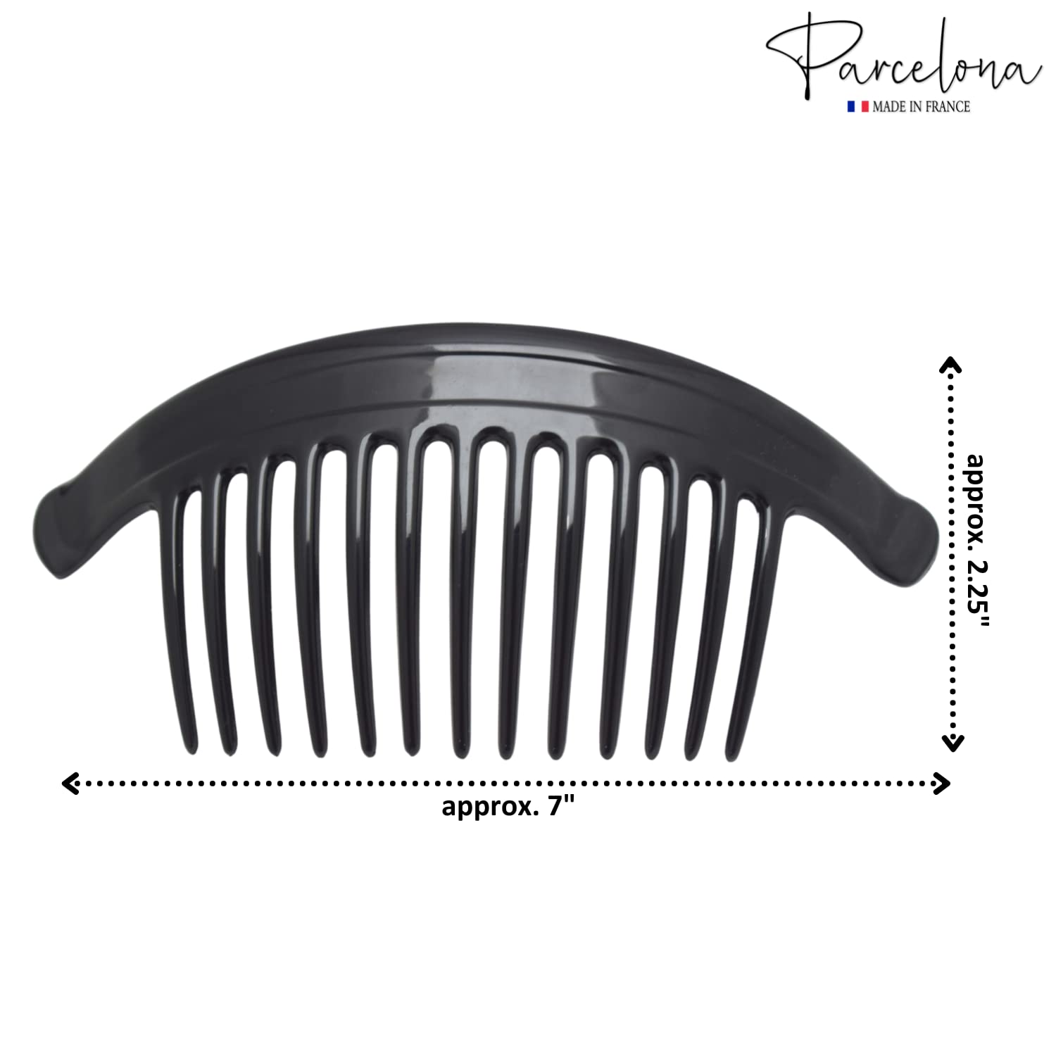 Parcelona France Arch Extra Large Shell 13 Teeth Interlocking Side Hair