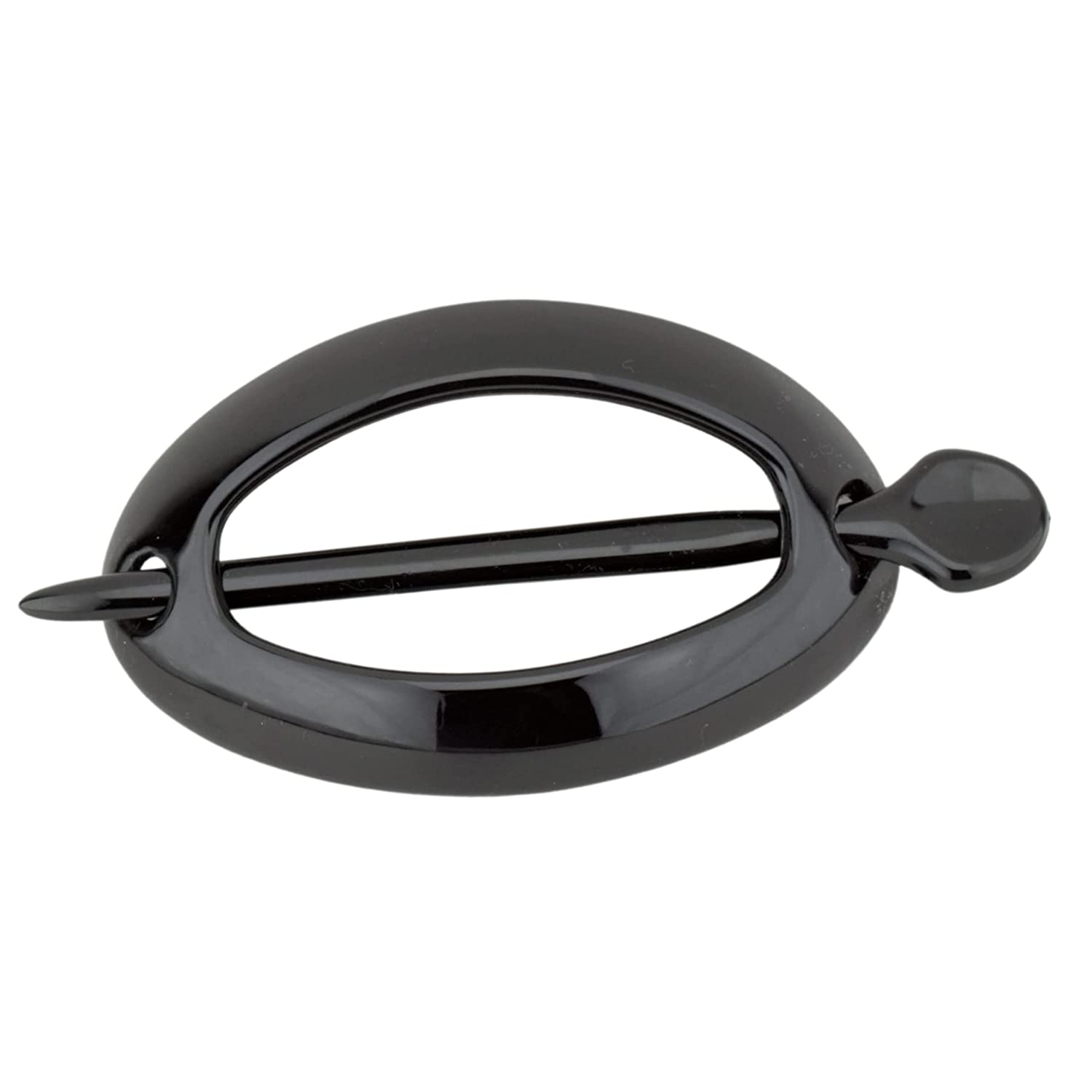 Parcelona French Slide Hoop Black and Shell Large 4" Cellulose Bun Cover