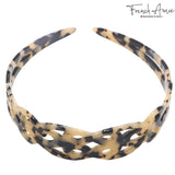 French Amie Filigree Wide 1" Celluloid Handmade Headband for Women