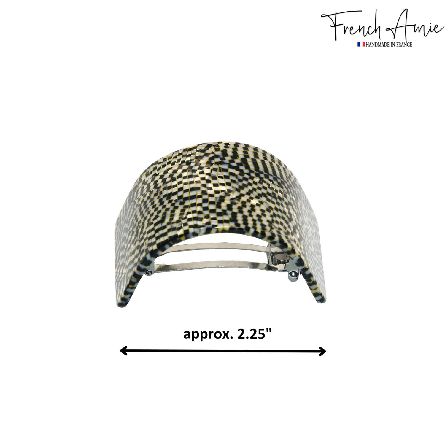 French Amie Half Circle 2 1/4" Medium Opera Curved Handmade Cellulose Hair Clip