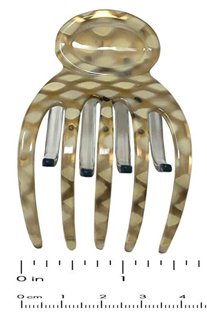 Parcelona France Golden Touch Ivory Dots Basic Side Slide Hair Claw Clip Clamp