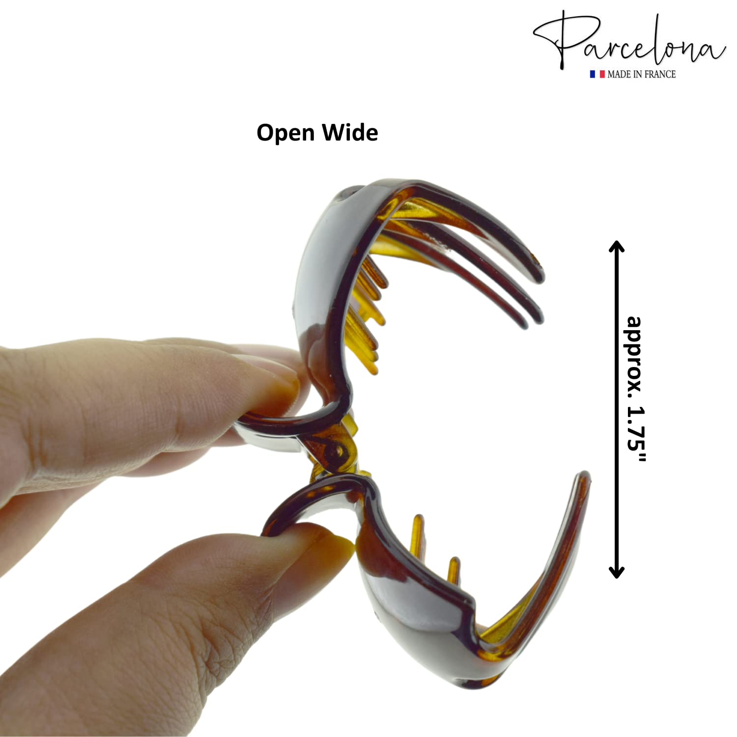 Parcelona French Medium Fat Captain Cellulose Shell Crystals Hair Claw