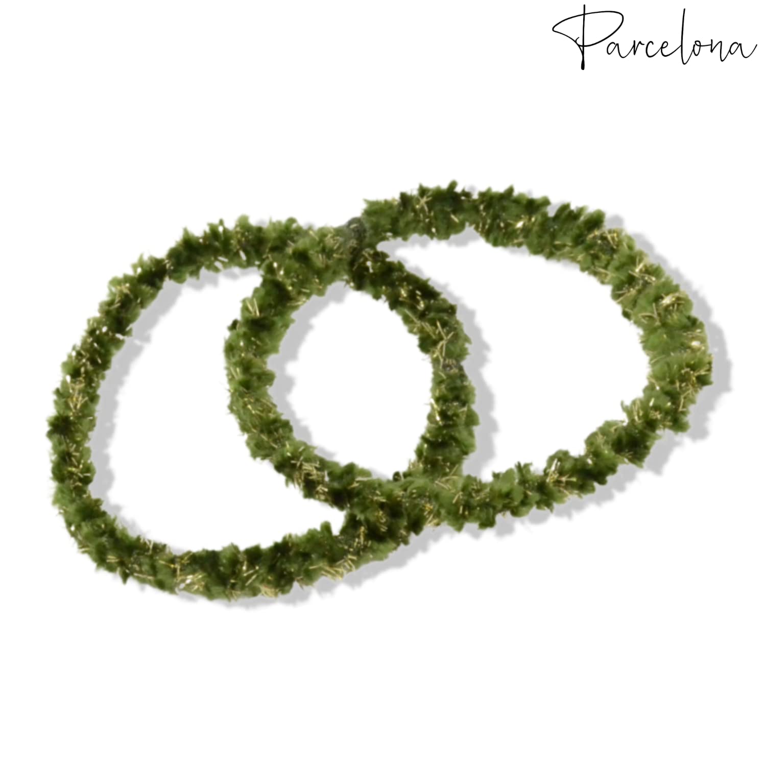 Parcelona Flexible Set of 4 Chenille Ponytail Holder Elastic Hair Ties