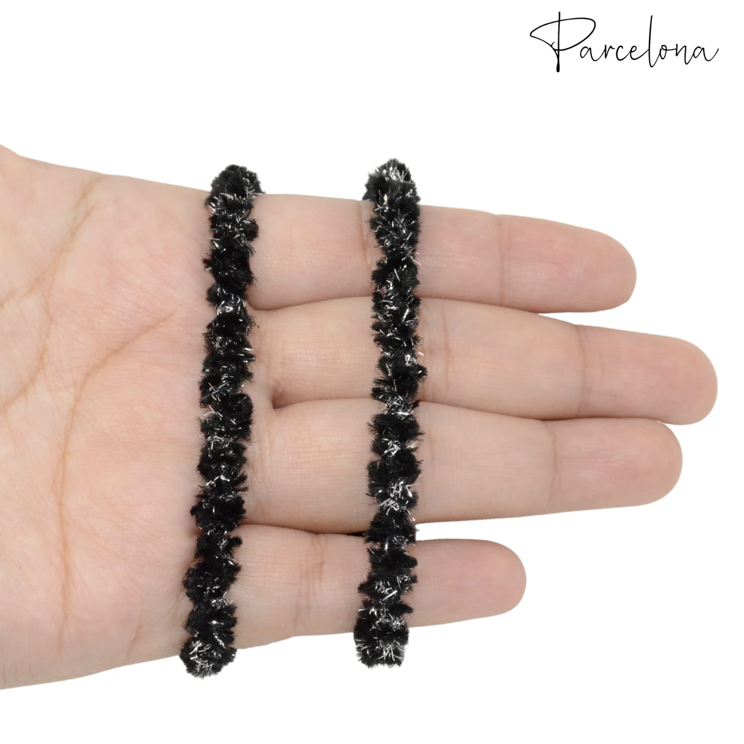 Parcelona Flexible Set of 4 Chenille Ponytail Holder Elastic Hair Ties