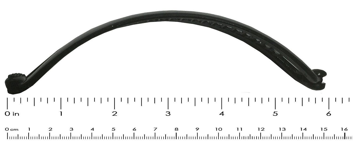Parcelona French Curved Large Set of 2 Shell and Black Ponytail Holder Banana Hair Clip