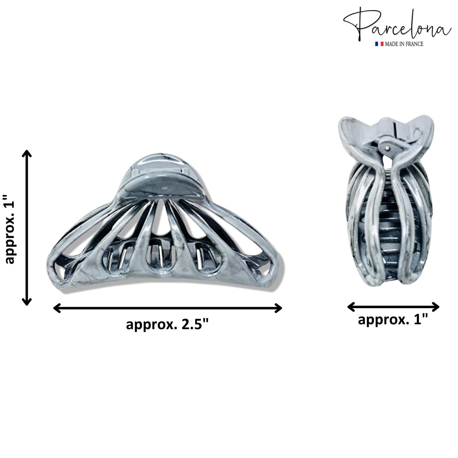 Parcelona French Rain Drop Small 2 3/4" Cellulose Jaw Hair Claw for Women