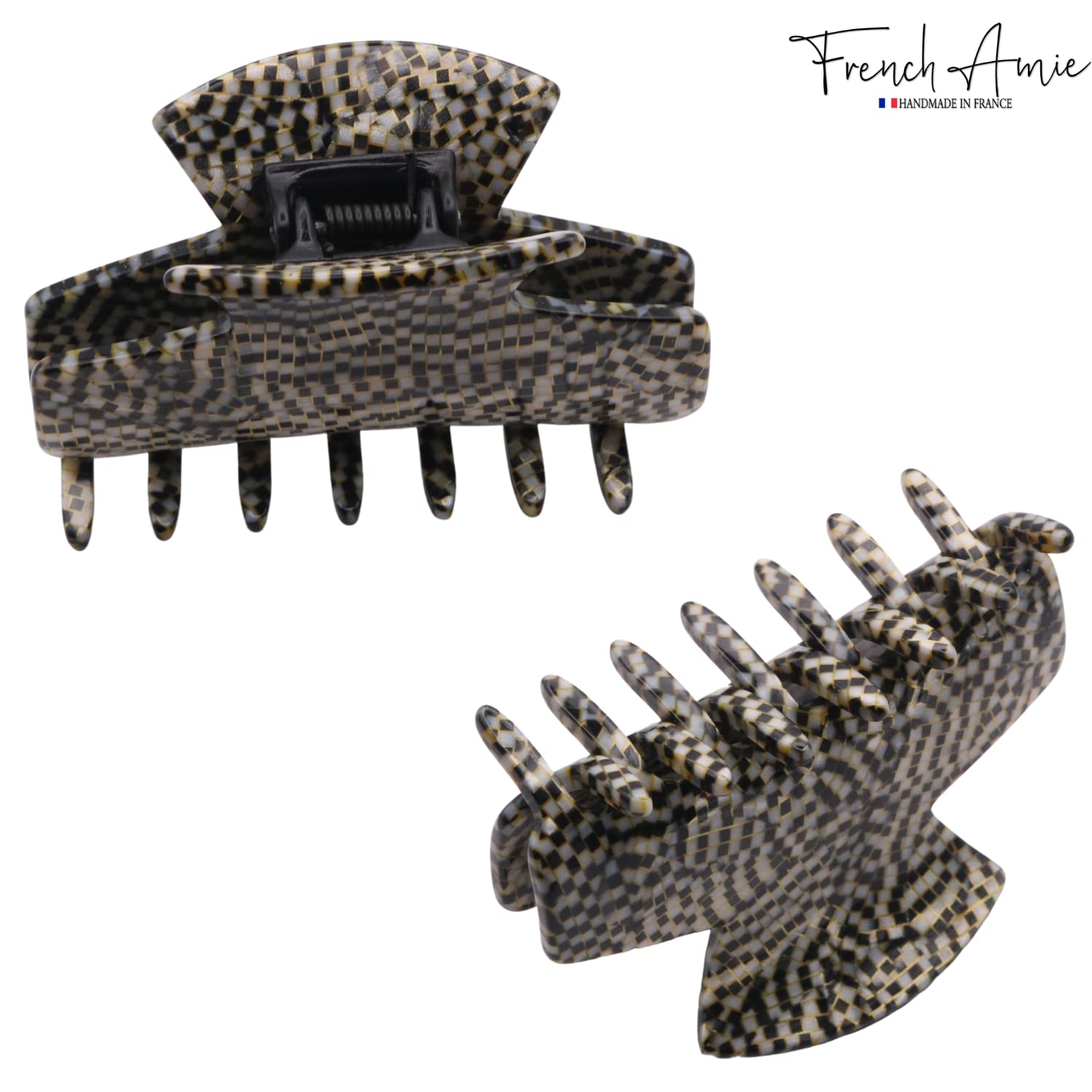 French Amie Chic Small Handmade Cellulose Acetate Jaw Hair Claw Clips