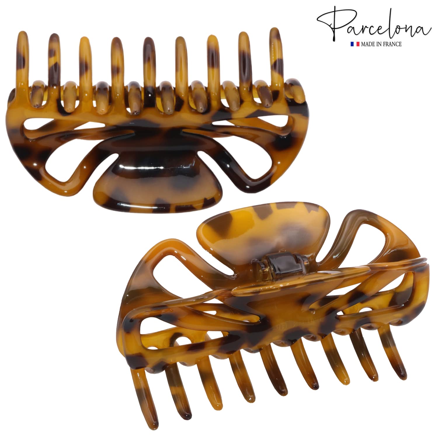 Parcelona French Glossy Belle Large Cellulose Hair Claw for Women