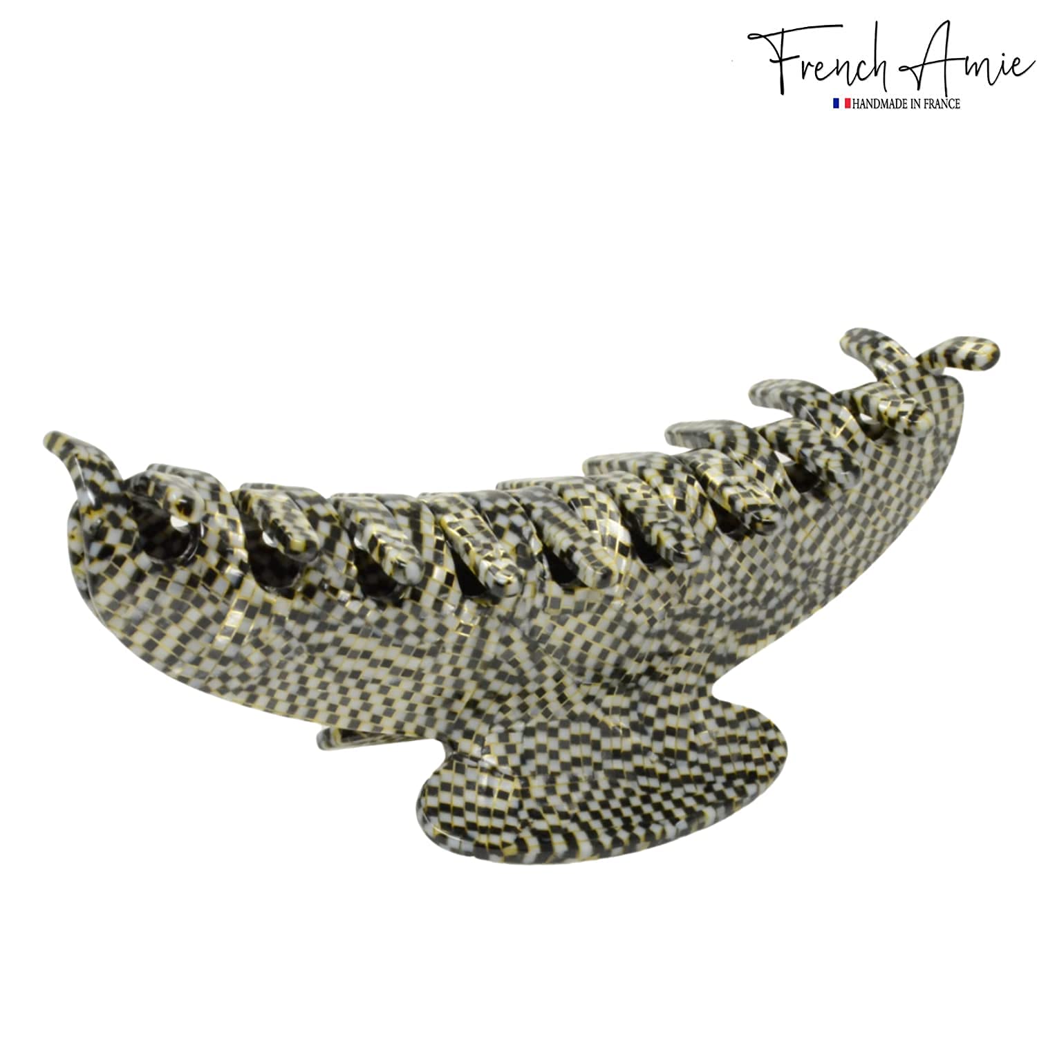 French Amie Contour Large 4 ¾” Cellulose Handmade Jaw Hair Claw Clip for Women