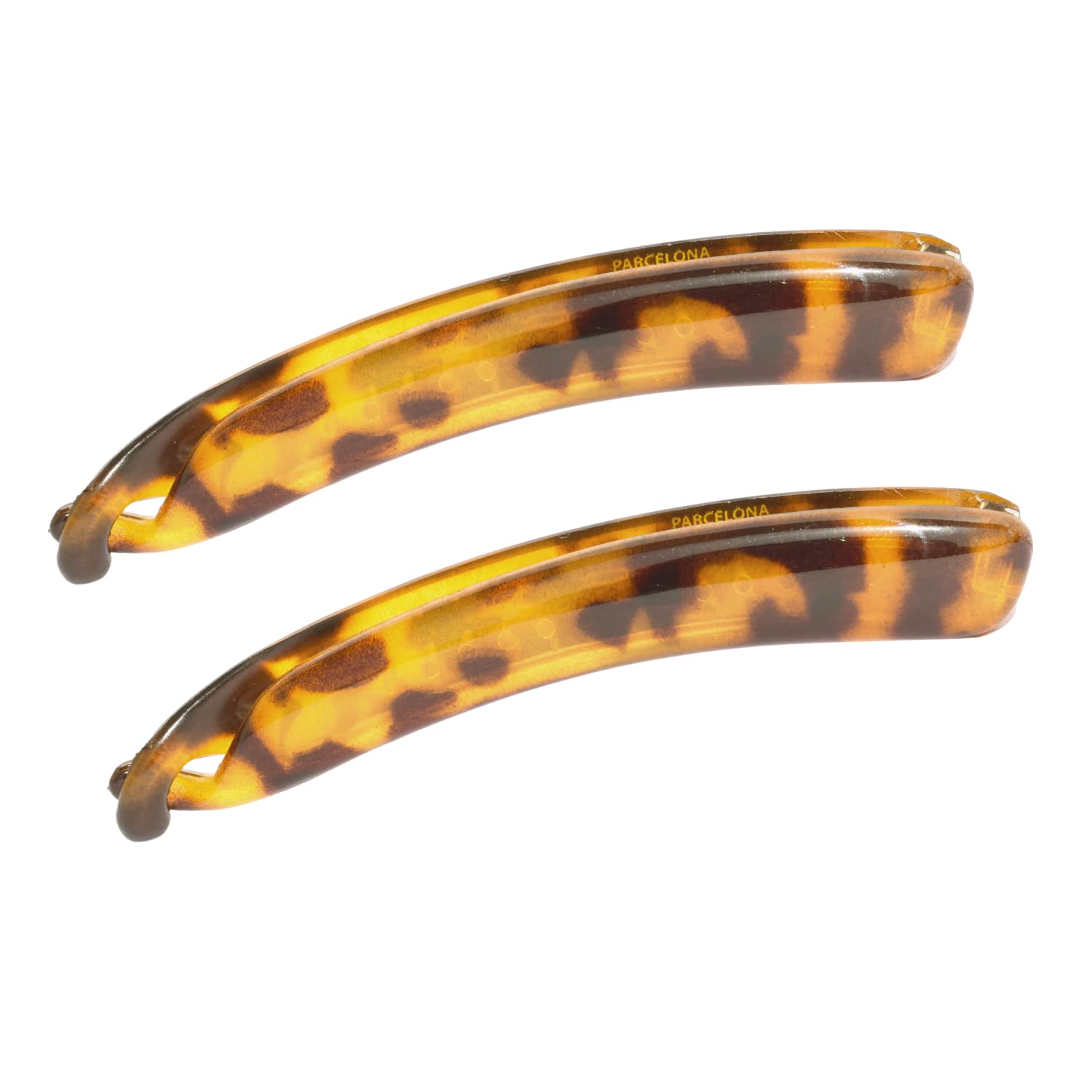 Parcelona French Small 3.75” Cellulose Set of 2 Banana Hair Clips for Women