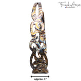 French Amie Filigree Wide 1" Celluloid Handmade Headband for Women