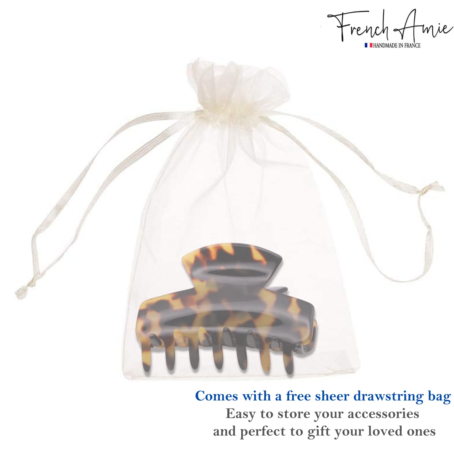 French Amie Chic Small Handmade Cellulose Acetate Jaw Hair Claw Clips