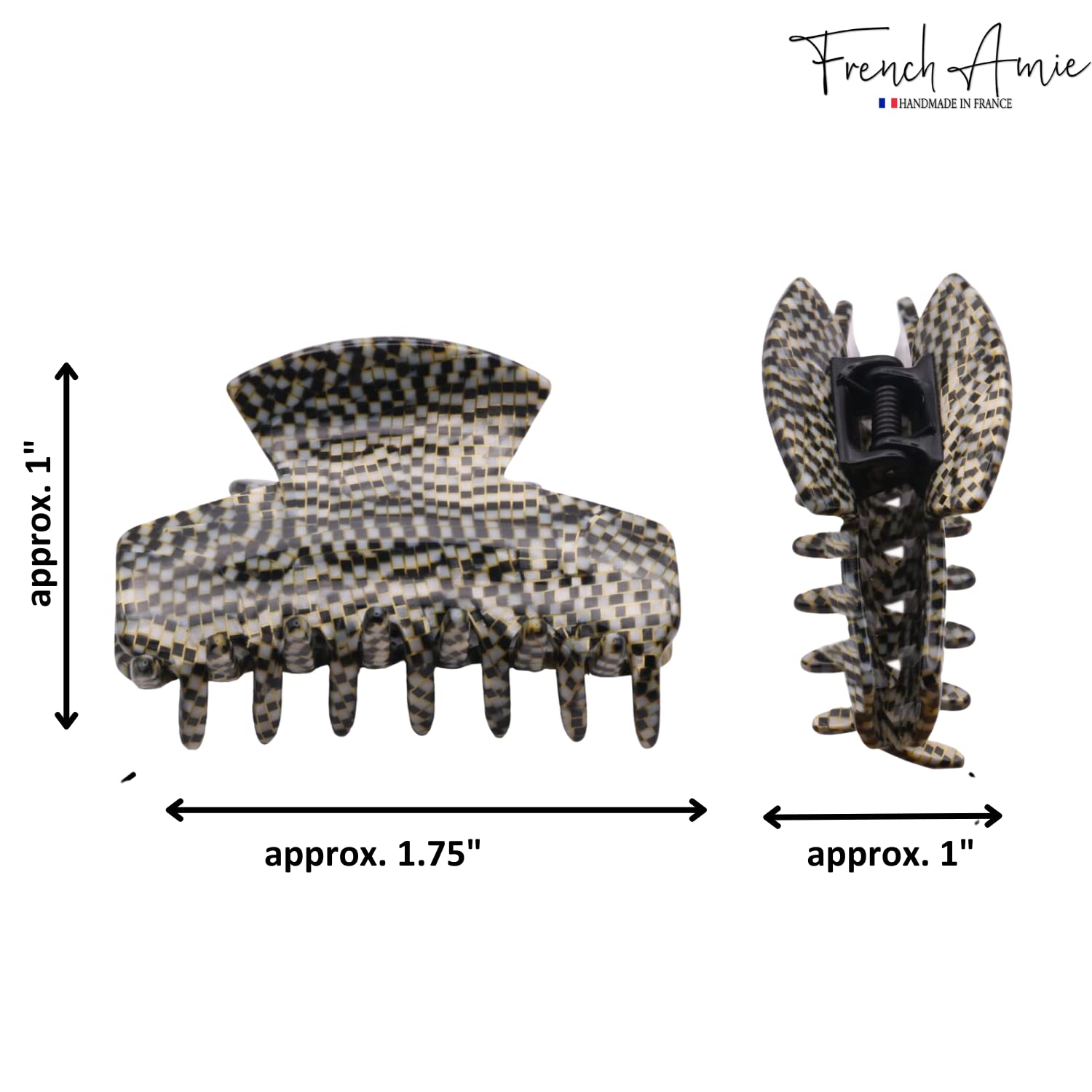 French Amie Chic Small Handmade Cellulose Acetate Jaw Hair Claw Clips