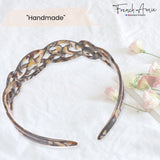 French Amie Filigree Wide 1" Celluloid Handmade Headband for Women