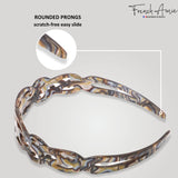 French Amie Filigree Wide 1" Celluloid Handmade Headband for Women