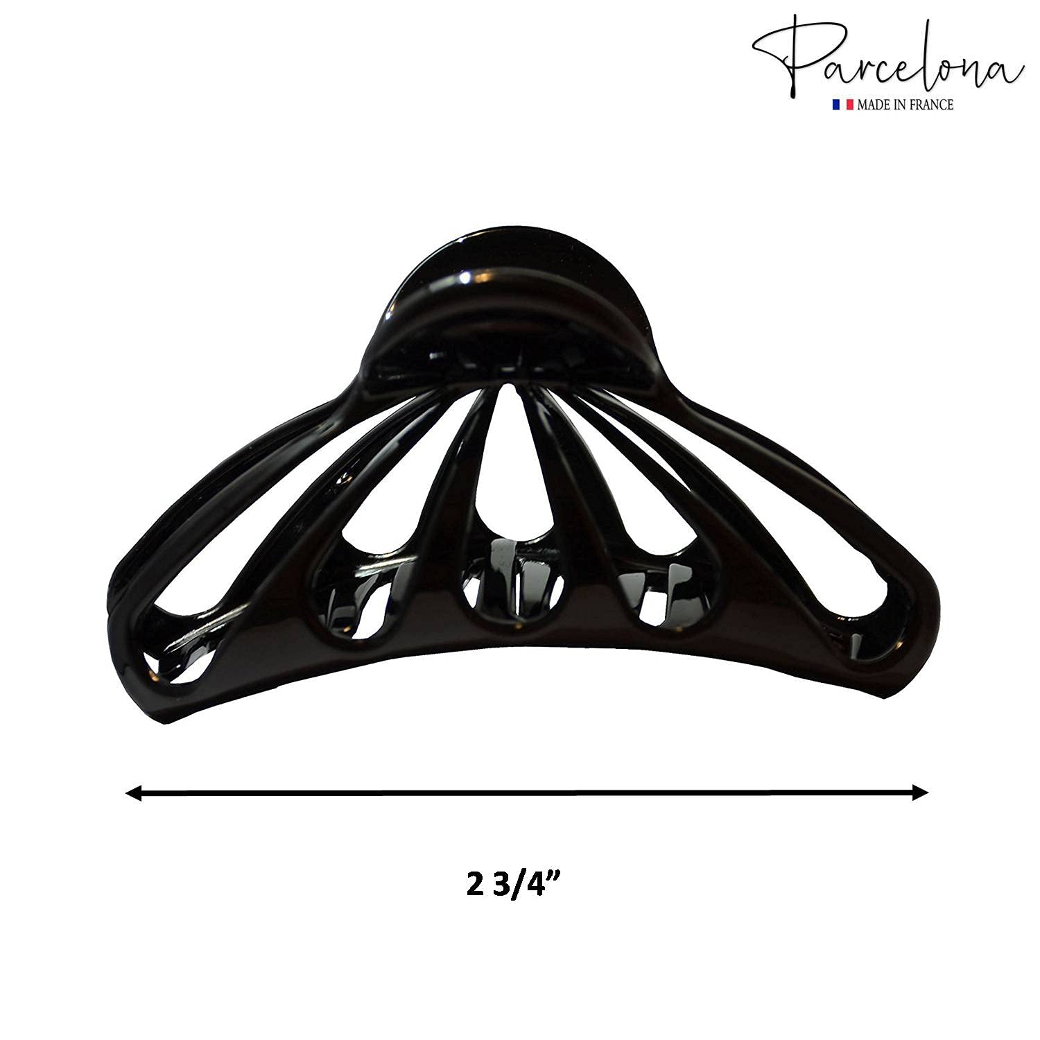 Parcelona French Rain Drop 2 Small Shell & Black Cellulose Jaw Hair Claws
