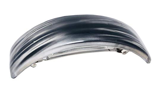 Parcelona French Grey Black Streaks Curved Strong Grip Volume Hair Clip Barrette