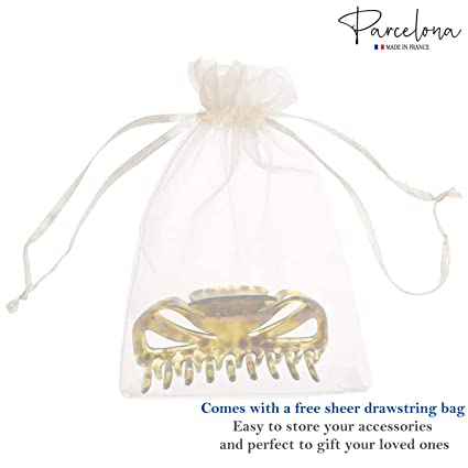 Parcelona French Glossy Belle Large Cellulose Hair Claw for Women