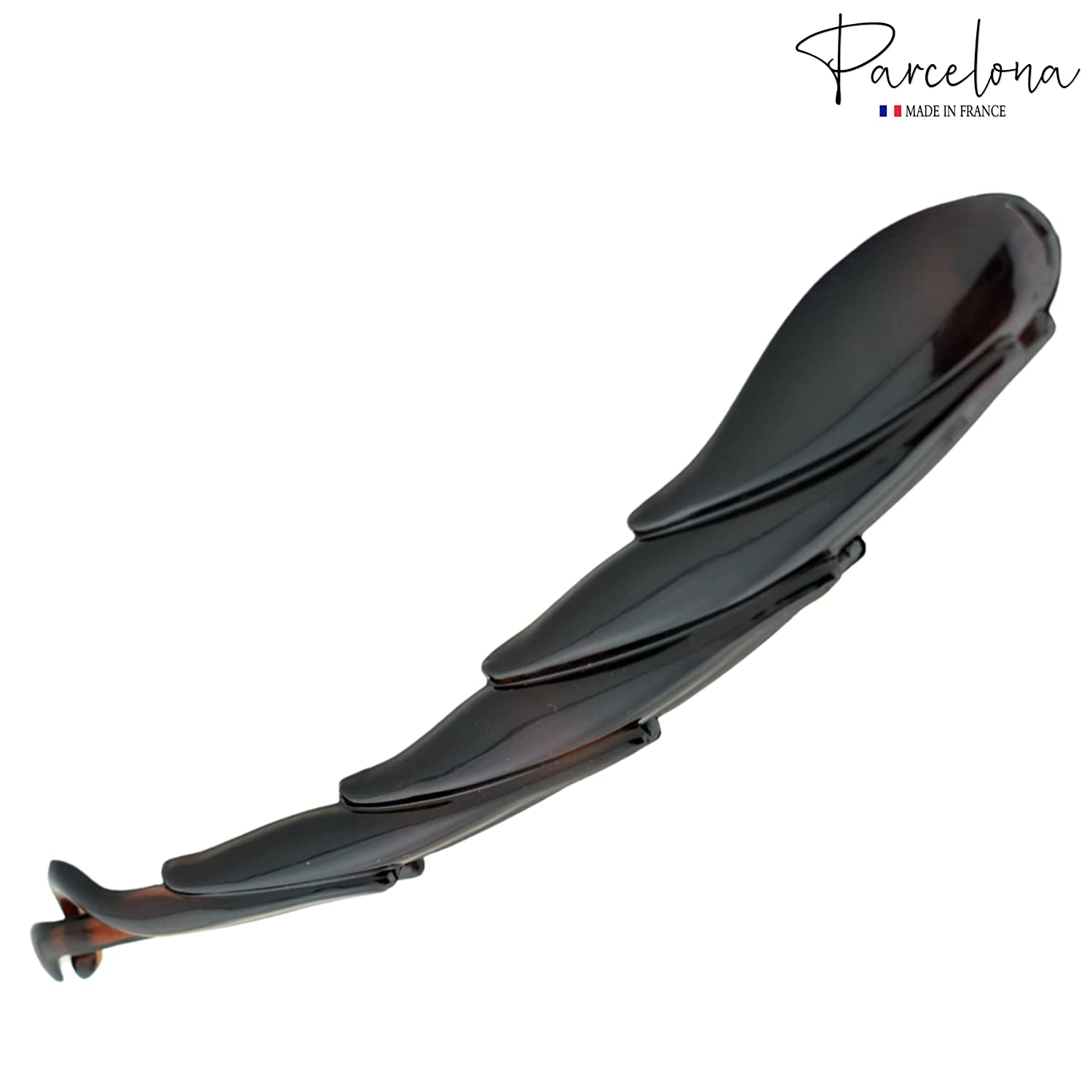Parcelona French Curvy Rectangle Tortoise Shell Brown Large Banana Hair