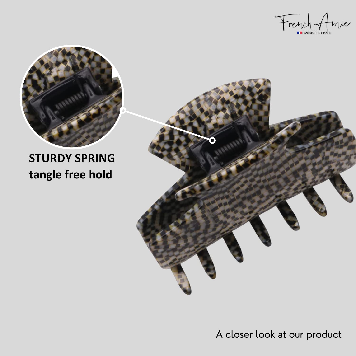 French Amie Chic Small Handmade Cellulose Acetate Jaw Hair Claw Clips