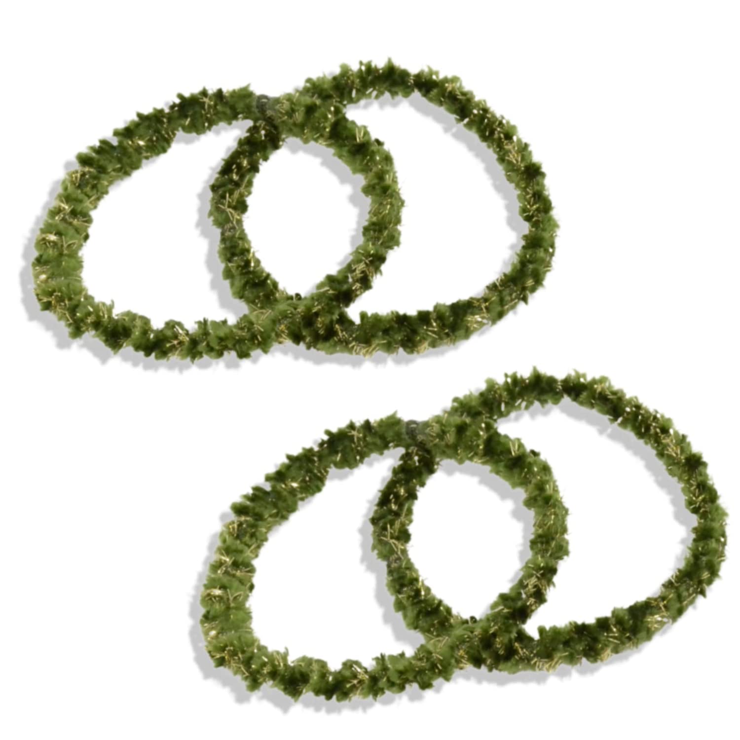 Parcelona Flexible Set of 4 Chenille Ponytail Holder Elastic Hair Ties